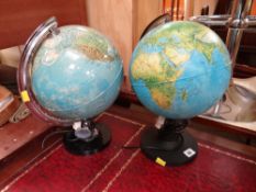 Two student globes