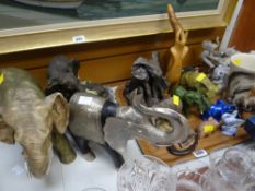 A large collection of various ceramic & resin elephants