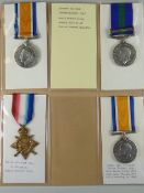 WWI PERIOD MEDALS comprising two British War medals 1914-15 Star & General Service medal with S