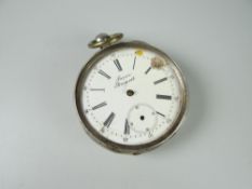 A silver pocket watch with a breguet movement (distressed)