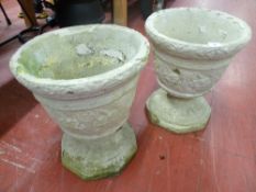 Pair of stoneware garden urns