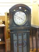 Early 20th Century longcase clock with silvered dial