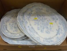 Good quantity of blue and white dresser plates and platters