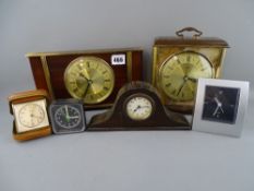 Two mid Century Metamec mantel clocks and four other various