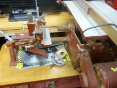 Consort Universal woodworker/bench saw/woodwork lathe by Coronay Tool Company, Derby on a pine bench
