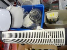 Parcel of household electricals including convector heater, shredder etc E/T