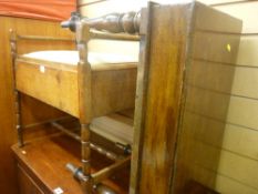 Polished wood box seat upholstered piano stool along with a mahogany antique bidet