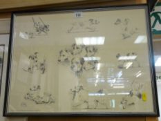 LOUISE WOOD drawing for the British Fields Sports Society, signed