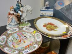 Mixed parcel of porcelain including Continental group, Mandalay plate, Oriental plate etc