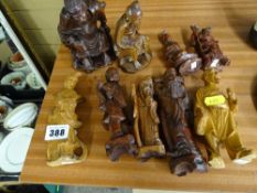 Collection of carved Oriental figures