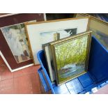 Quantity of watercolours, engravings and prints