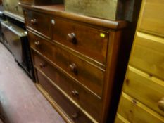 Mahogany two short over three long drawer chest