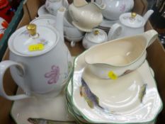 Quantity of Soho pottery, 'Ambassador' ware plates, gravy boats and server and mixed teaware