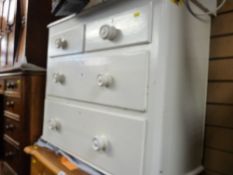 White painted two short over two long drawer chest