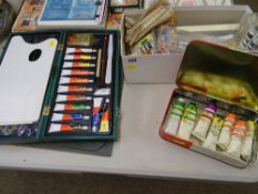 Selection of artist's paints and materials