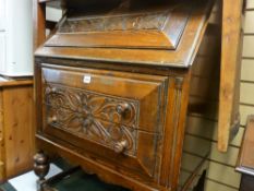 Carved front writing bureau