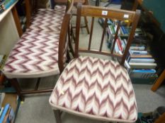 Set of six tapestry seated dining chairs