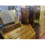 Parcel of furniture comprising magazine rack, footstool, nest of three tables, hall chair (A/F),