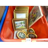 Crate of framed pictures and prints