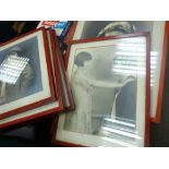 Quantity of framed, possibly film star photographs