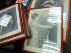 Quantity of framed, possibly film star photographs