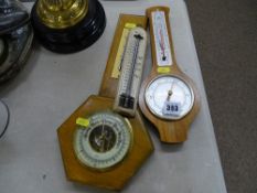Three various vintage wall barometers
