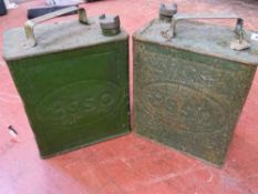 Pair of vintage Esso petrol cans