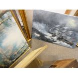 Parcel of paintings, prints and frames including JAMES JONES - maritime etc