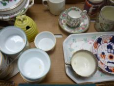 Box of mixed porcelain including Royal Worcester ramekin dishes, Gaudy Welsh, Indian Tree etc