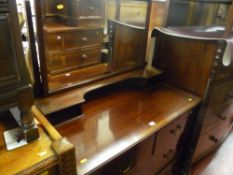 Mahogany inlaid four drawer dressing table