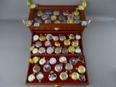 Cased three drawer collection of vintage style pocket watches
