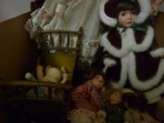 Box of various ornamental dolls