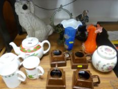 Parcel of mixed porcelain and glassware including Typhoo Tea mugs and pots, Cadburys mugs, Staffs