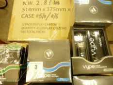 VAPING KITS BY VYPE - three cases containing twelve pack display carton x forty five (bar code