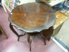 Mahogany occasional table with under shelf