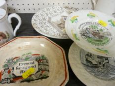 Four Victorian children's plates