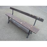 Vintage wood and cast iron bench