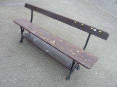 Vintage wood and cast iron bench