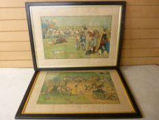CECIL ALDIN two coloured prints - Bluemarket Races titled 'The Arrival on the Course' and 'On the