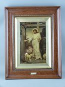 AN EXCELLENT CRYSTOLEUM in a pseudo walnut frame with title plaque 'The Door of the Fold', 41.5 x