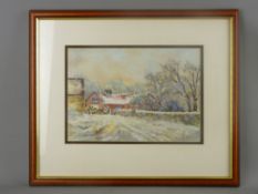 ANN FELLOWS original pastel - titled 'Winter', 20 x 29 cms SIGNED