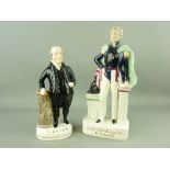TWO STAFFORDSHIRE PORTRAIT FIGURES including the rare 'Sir De Lacy Evans', the other 'J Bryan', 32