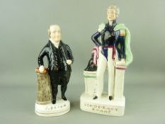 TWO STAFFORDSHIRE PORTRAIT FIGURES including the rare 'Sir De Lacy Evans', the other 'J Bryan', 32