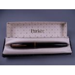 Vintage black Parker Challenger fountain pen, boxed