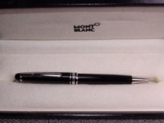 Black Montblanc Pix Platimum-coated Ballpoint Pen boxed with original receipt from Selfridges