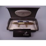 Modern gold plated Parker Sonnet Dimonite G fountain pen with gold plated trim and 23ct gold