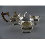 A THREE PIECE SILVER TEA SERVICE, Chester 1927 and 1930, 32 troy ozs gross