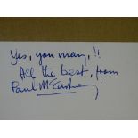 PAUL McCARTNEY'S SIGNATURE written on the back of 'The Cool Elephant, 48 Margaret Street, London,