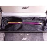 Purple Montblanc Noblesse Oblige Ballpoint Pen boxed with service guide