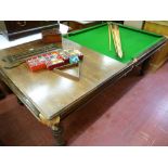 A 7ft 6ins RILEY SNOOKER/DINING TABLE, 75 cms high (lowered position), 118.5 cms long (boards on)